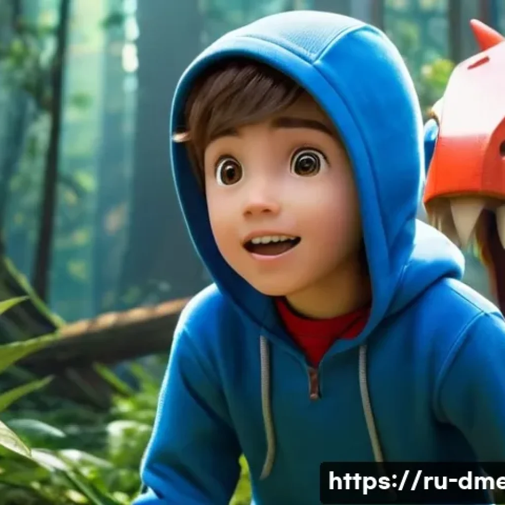 공룡메카드 시즌별 방영 정보 - **Prompt:** An animated, vibrant image depicting the thrilling moment a young boy, Jason, with spiky...