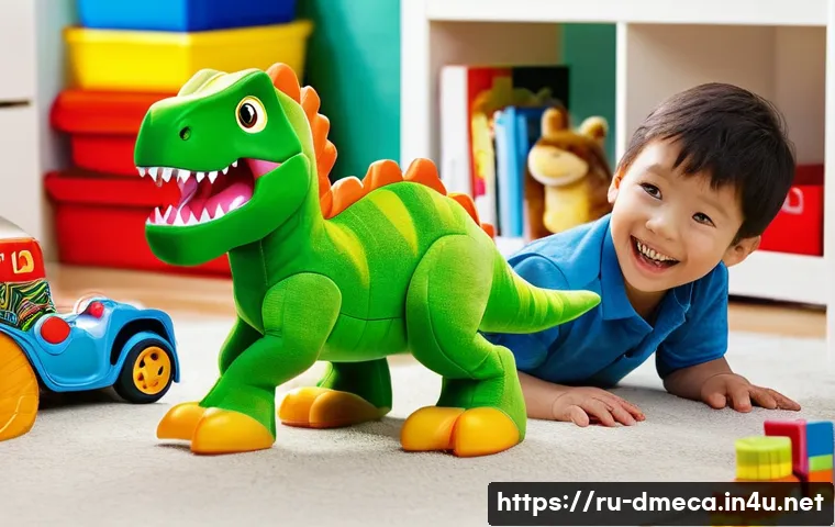 공룡메카드 관련 공룡 이름과 설명 - **Prompt:** A wide-eyed, joyful 7-year-old boy, dressed in a vibrant yellow t-shirt and blue jeans, ...